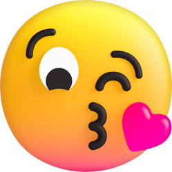 3D Stylized Kissing Emoji