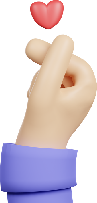 3D Finger Heart with Love